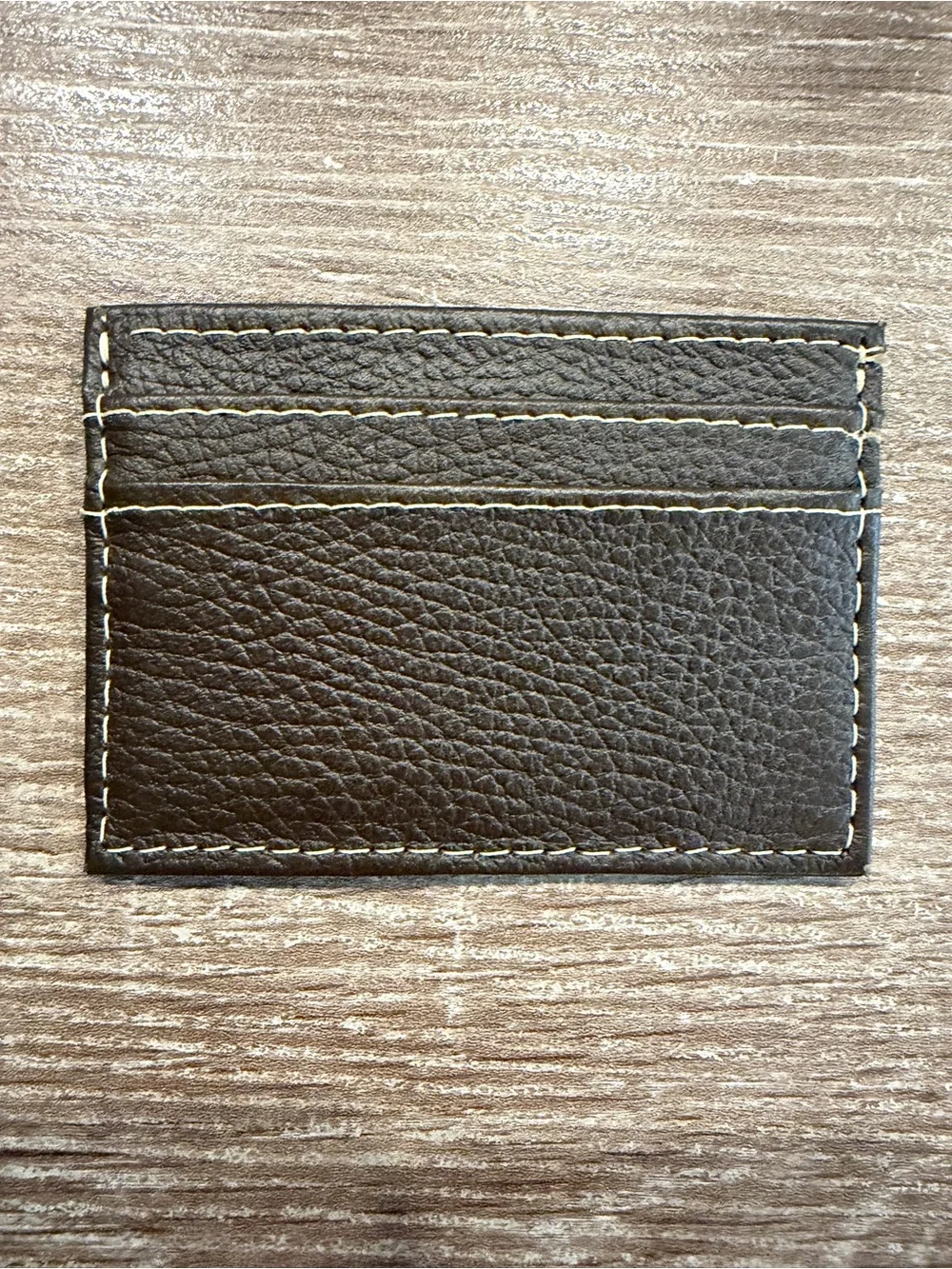 Minimalist Brown Leather Card Holder - Men Accessories